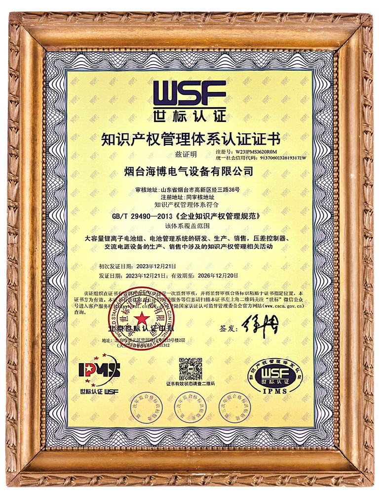 煙臺海博電氣設備有限公司-IPMS證書中文